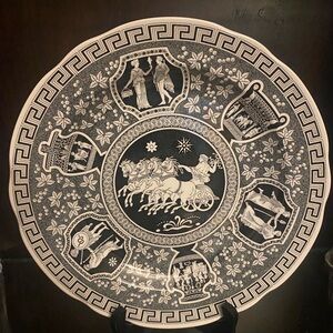 Spode Archive Collection Plate in Black and White